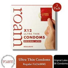 Load image into Gallery viewer, Roam Original Latex Regular Fit Condom for Safer Sex and Contraception, 36 Pack