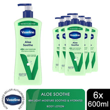 Load image into Gallery viewer, Vaseline Intensive Care Aloe Soothe Body Lotion, 6 pack, 600ml for Dry Skin Care