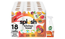 Load image into Gallery viewer, CIF 700ml Kitchen Spray + Splesh 18 Roll Mango &amp; Passionfruit Towel