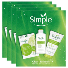 Load image into Gallery viewer, Simple Gift Set Clean &amp; Fresh Regime Face Wash Mask Moisturiser Skincare Trio