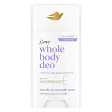 Load image into Gallery viewer, Dove Whole Body Deodorant Stick Long Lasting Fresh Lavender &amp; Camomile 75ml, 6pk