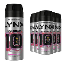 Load image into Gallery viewer, Lynx Limited FIFA No 10 Deodorant Anti-Perspirant Spray 72H Protection 150ml,6pk