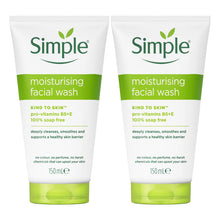 Load image into Gallery viewer, 2x150ml Simple Kind to Skin Moisturising/Purifying FacialWash for Sensitive Skin