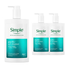 Load image into Gallery viewer, 3x Simple Facial Cleanser Purify, Repair, Hydrate, Age Resist, Smooth+ Gel,240ml