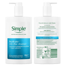 Load image into Gallery viewer, Simple Face Wash Cleanser AgeResist &amp; Repair, PurifyGel &amp; Hydrate Micellar 240ml