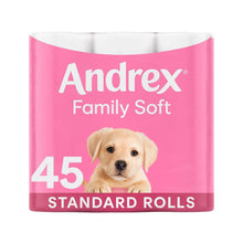 Load image into Gallery viewer, Andrex Toilet Rolls x45 Gentle Clean Fragrance-Free 2 Ply Toilet Paper