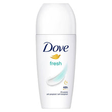 Load image into Gallery viewer, Dove Fresh Roll On AntiPerspirant up to 48H of Sweat &amp; Odour Protection, 18x50ml