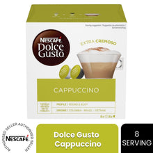Load image into Gallery viewer, Nescafe Dolce Gusto Coffee Pods Caps Box of 16 Cappuccino Extra Cremoso
