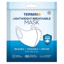 Load image into Gallery viewer, Termin8 Water Repellent Reusable Adult/Teen Face Covering Reusable Mask - Grey