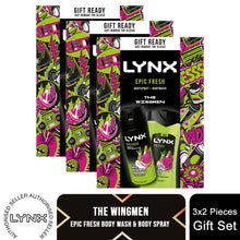 Load image into Gallery viewer, Lynx Epic Fresh THE WINGMEN Body Spray &amp; Body Wash Duo Gift Set for Him