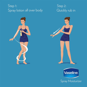 Vaseline Body Lotion Intensive Care Cocoa Radiant Spray Moisturiser 190ml,3 Pack