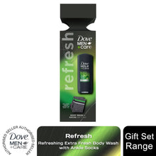 Load image into Gallery viewer, Dove Men+Care Refresh Extra Fresh Bodywash Gift Set for Him with Ankle Socks