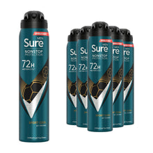 Load image into Gallery viewer, Sure Men Anti-perspirant 72H Nonstop Protection Sport Cool Deodorant, 6x250ml