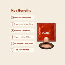 Load image into Gallery viewer, Roam Medium Brown Condom Regular for Safer Sex &amp; Contraception, 36 Pack