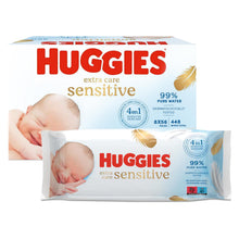 Load image into Gallery viewer, Huggies Pure Extra Care Sensitive Fragrance-Free Baby Wipes with 99% Pure Water