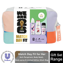 Load image into Gallery viewer, FIFA Match Day Fit Gift Set for Her with Body Wash Body Spray and Wash Bag
