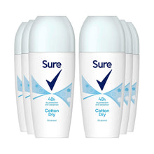 Load image into Gallery viewer, Sure Women Roll On Cotton Dry AntiPerspirant Deodorant 48Hrs Protection, 6x50ml