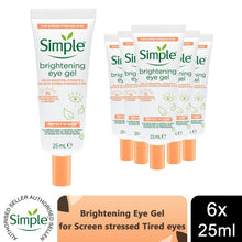 Load image into Gallery viewer, 6xSimple Protect N Glow Brightening Eye Gel for Screen stressed Tired eyes, 25ml