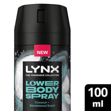 Load image into Gallery viewer, Lynx Lower Body Spray Coconut + Sandalwood 72Hrs of Freshness 100ml, 3 Pack