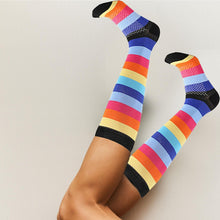 Load image into Gallery viewer, Flo Knee High Compression Socks Bright Pattern Support Travel Sports S/M or L/XL