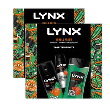 Load image into Gallery viewer, Lynx Jungle Fresh THE TRIFECTA BodyWash, Spray &amp; Antiperspirant Gift Set for Him