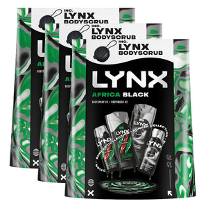 Lynx Africa & Black Bumper Gift Set, Daily Freshness Kit with Spray & Bodywash
