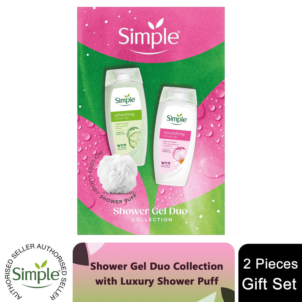 Simple Shower Gel Gift Set Nourishing & Refreshing Gentle Skincare for Body