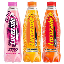 Load image into Gallery viewer, Lucozade Orange,Pink &amp; Original Sparkling Energy Drink Powered By Glucose 900ml