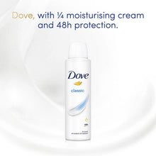 Load image into Gallery viewer, Dove Classic Fresh Anti-Perspirant Deo Spray for 48Hrs Protection 150ml, 12pk