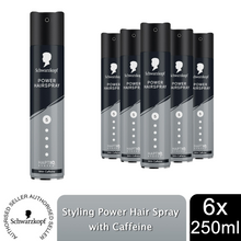 Load image into Gallery viewer, Schwarzkopf Styling Power Caffeine HL5 Hair Spray 250ml, 6 Pack