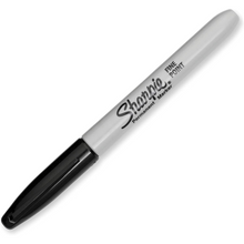 Load image into Gallery viewer, Sharpie Permanent Marker Pens Fine Point Black 24 Pack + Blue One