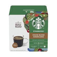 Load image into Gallery viewer, Nescafe Dolce Gusto Starbucks Coffee Pods Caps Box of 12 Americano House Blend