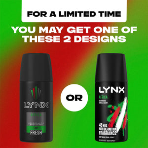 Lynx Body Spray Africa 48H High Definition Fragrance Deodorant for Men 35ml, 3pk