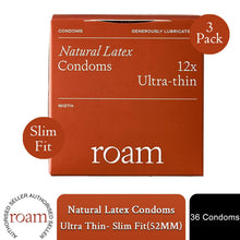 Load image into Gallery viewer, Roam Ultra-Thin Condoms for Safer Sex &amp; Contraception - Slim Fit, 36 Pack