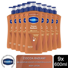 Load image into Gallery viewer, Vaseline Intensive Care Cocoa Radiant Body Lotion, 9 pack, 600ml for Dry Skin
