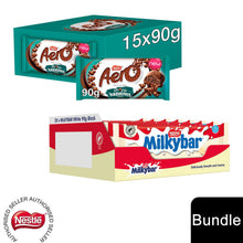 Load image into Gallery viewer, Nestle Sharing Bars, Aero Hazelnut 15x90g &amp; Milkybar Chocolate 20x90g