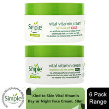 Load image into Gallery viewer, Simple Kind to Skin Face Cream - Day SPF15 or Night Cream, Hydrating 50ml, 6 Pack