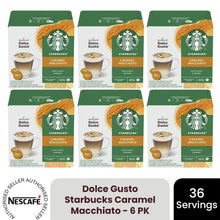Load image into Gallery viewer, Nescafe Dolce Gusto Starbucks Coffee Pods Caps Box of 12 Caramel Macchiato