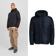 Load image into Gallery viewer, Jack &amp; Jones Jwhwayne Hood Puffer Jacket Mens XL Black Insulated Outerwear
