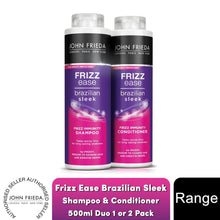 Load image into Gallery viewer, John Frieda Frizz Ease Brazilian Sleek Shampoo &amp; Conditioner 500ml with Keratin