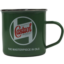 Load image into Gallery viewer, Castrol Classic Tin Mug with Classic Logo Decal and Enamelled for Cuppa, Green