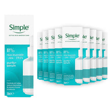 Load image into Gallery viewer, Simple Purify+ Niacinamide &amp; Zinc Face Serum 30ml 10 Pack, for Sensitive Skin