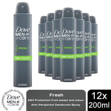 Load image into Gallery viewer, Dove Men+Care Fresh Antiperspirant Deo Spray for 48H Protection 200ml, 12 Pack