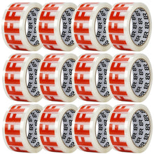 Load image into Gallery viewer, Fragile Tape 48mm x 66m Packing Tape for Parcels &amp; Boxes, 12 Rolls