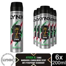 Load image into Gallery viewer, Lynx Limited Edition FIFA Africa Anti-Perspirant Aerosol Deo Spray 200ml, 6 PK