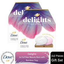 Load image into Gallery viewer, Dove Beauty Bar Delights Gift Set, Original &amp; Pink Soaps with Bamboo Tray