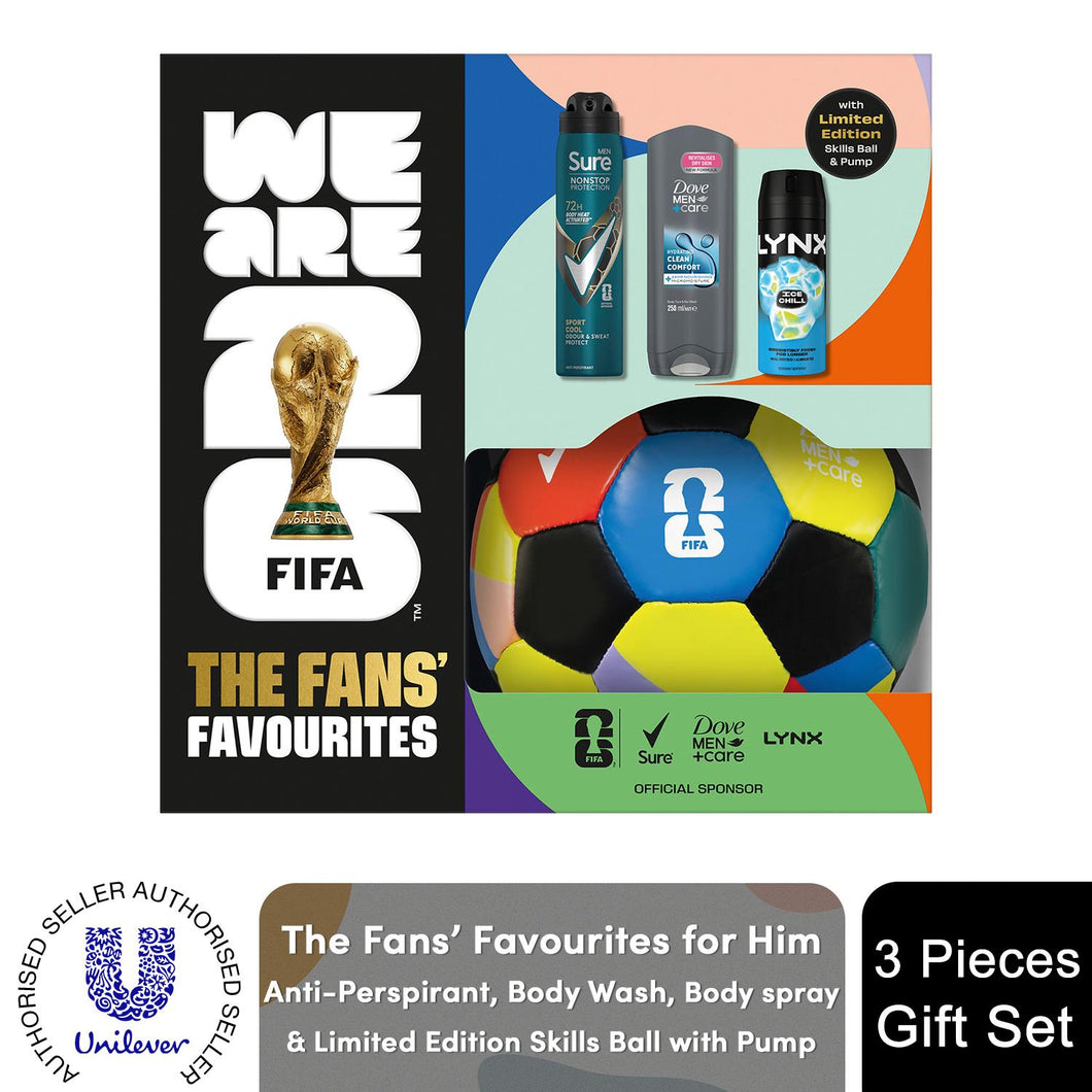 FIFA Fans Favourites Gift Set for Him Body Wash, Spray & Skills Ball + Pump