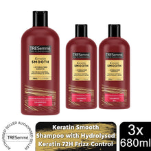 Load image into Gallery viewer, Tresemme Shampoo Keratin Smooth Hydrolysed Keratin for 72H Frizz Control,3x680ml