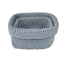 Load image into Gallery viewer, Jocca Woven Crochet Storage Baskets Set of 2 Home Organiser Grey, Cream or Green