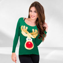 Load image into Gallery viewer, Women's Snowman Christmas-Themed Winter Two-Piece Pyjama Set, Green, Size - 18